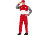 Costume Di Carnevale Da Pilota Sportivo Rosso Nero Check Racing Motorsport, Taglia: 48 - 50 (M) Colore: Rosso