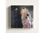 Pittura Gustav Klimt Vita E Morte Stampa Su Tela 40X40 Cm Telaio 3 Cm