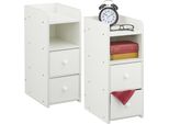 Comodino Relaxdays Stretto Bianco