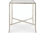Casa Padrino Tavolino In Metallo Con Piano In Marmo Argento / Bianco H. 48 Cm