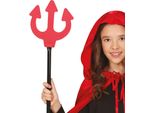 Demone Tridente Mitologico Forchetta Halloween Accessorio Costume Fantasia Decorazione Tridente Rosso Poteri Simbolo Magico Creatura Mistica, Colore: Rosso