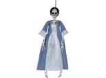 Scheletro Figura Decorazione Di Halloween Inquietante Decorazione Da Appendere Vestito Elegante Design Classico Atmosfera Romantica Spaventosa Festa, Colore: Grigio / Bianco