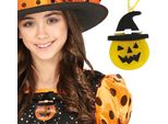 Collana Zucca Halloween Cappello Strega Costume Accessorio Festa Spettrale Gioielli Highlight Sparkle, Colore: Multicolore