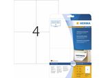 Herma Special - Carta - Opaca - Autoadesiva, Adesivo Rimovibile - Bianco - A6 (105 X 148 Mm) 100 Etichette (25 Fogli X 4) Etichette