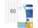 Herma Premium - Carta - Opaca - Permanente Autoadesiva - Bianco - 35,6 X 16,9 Mm 2000 Etichette (25 Fogli X 80) Etichette Laminate
