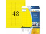 Herma Special - Carta - Opaca - Autoadesiva Permanente - Giallo - 45,7 X 21,2 Mm 960 Etichette (20 Fogli X 48) Etichette