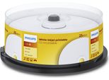 Philips CR7D5JB25 - 25 X CD-R - 700 Mb (80 Min) 52X - Superficie Stampabile A Getto D'inchiostro - Fuso