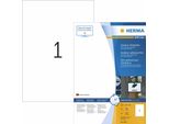 Herma Special Film Adesivo Per Esterni - Opaco - Autoadesivo - Bianco - A4 (210 X 297 Mm) 10 Pz. Etichette In Pellicola