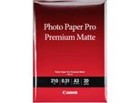 Canon Pro Premium PM-101 - Carta Fotografica Opaca Liscia - 310 Micron - A3 (297 X 420 Mm) - 210 G/M2 - 20 Fogli - Per Pixma PRO-1, PRO-10, PRO-100 (8657B006)