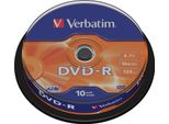 Verbatim - 10 X DVD-R - 4.7 Gb 16X - Mattsilber - Spindel