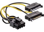 Inline® 26628D Stromadapter Intern, 2X Sata Zu 8Pol FüR Pcie (Pci-Express) Grafikkarten, 0,15M