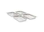 Vidaxl Contenitori Gastronorm 4 Pz. Gn 1/1 65 Mm Acciaio Inox