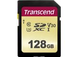 Transcend 500S - Scheda Di Memoria Flash - 128 Gb - Classe Video V30 / UHS-I U3 / Classe10 - Sdxc UHS-I