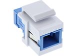 Inline® 89988E Giunto A Scatto Keystone In Fibra Ottica Bianco Simplex Sc/Sc Monomodale Manicotto In Ceramica Blu