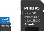Philips Ultra Pro FM64MP65B - Scheda Di Memoria Flash (Adattatore Sd Incluso) - 64 Gb - A1 / Classe Video V30 / UHS-I U3 / Classe10 - Microsdxc