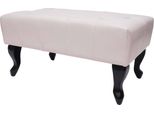Pouf Chesterfield, Sgabello Poggiapiedi, Pelle Finta 39X77X47Cm ~ Bianco-Crema