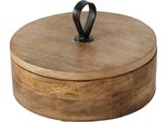 Scatola Rotonda Kabir, Legno Di Mango, Ø 19 Cm