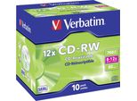 Verbatim Datalifeplus - 10 X CD-RW - 700 Mb (80 Min) 4X - 10X - Jewel Case (Schachtel)