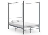 Letto A Baldacchino In Metallo Grigio 120X200 Cm