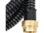 Vidaxl Tubo Di Aspirazione Con Raccordi In Ottone Nero 1,1" 15 M Pvc"
