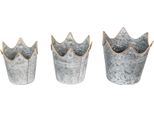 Portapiante Clayre & Eef Ø 24 Ø 21 Ø 19 Cm In Metallo Grigio