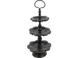 Etagere A 3 Strati Clayre & Eef Ø 33X71 Cm In Ferro Nero