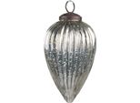 Guaina Natalizia Clayre & Eef Ø 6 Cm In Vetro Color Argento