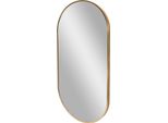 Specchio Da Parete Corato 40X80Cm Specchio Da Bagno Specchio Per Il Trucco Specchio Sospeso Forma Ellittica Montaggio A Parete Oro