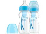Bottiglia A Bocca Larga Dr Brown's Anti-Colic Options+ 270 Ml Blu Confezione Da 2 WB92602-GBX