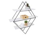 Scaffale A Muro HWC-A80, Scaffale Sospeso Scaffale, Design Industriale In Vero Legno 60X55X12Cm ~ Bianco Shabby