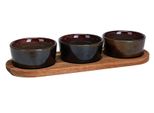 Koopman Set Di Ciotole Da Portata Eccellente Con Base In Legno