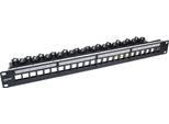 Inline Patchfeld 24-Fach Keystone Leerblech Patchpanel 48,30Cm (19") 1HE Schwarz (76824P)"