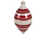 Guaina Natalizia Clayre & Eef Ø 8X15 Cm In Vetro Bianco Rosso
