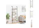 Vidaxl Scaffale A 5 Ripiani Marrone Chiaro E Nero 64X35X185 Cm - Librerie E Scaffali