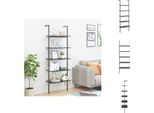 Vidaxl Scaffale A 5 Ripiani Nero 64X35X185 Cm - Librerie E Scaffalature