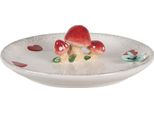 Ciotola Decorativa Clayre & Eef Ø 21X4 Cm In Vetroceramica Bianca Rossa