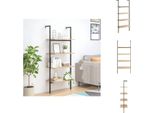 Vidaxl Scaffale A Scala Con 4 Ripiani Marrone Chiaro E Nero 64X35X152,5 Cm - Librerie E Scaffali
