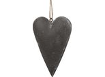 Ciondolo Decorativo Clayre & Eef Cuore 8 Cm Metallo Grigio
