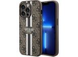 Guess Guhmp15Lp4Rpsw Custodia Rigida Per Iphone 15 Pro 6.1 BrąZowy/Marrone 4G A Strisce Stampate Magsafe