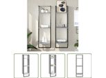 The Living Store Scaffale A Muro 3 Scomparti Grey Sonoma 30X25X100 Cm Materiale A Base Di Legno