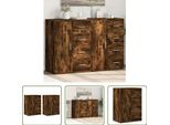 The Living Store Credenze 2 Pz. Rovere Fumé 59X39X80 Cm Materiale A Base Di Legno