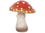 Clayre & Eef Decorazione Fungo 18X17X21 Cm Rosso Bianco Ceramica
