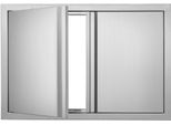 Porta Di Accesso Per Barbecue, 774 X 532 Mm, Doppia Porta Esterna Per Cucina - Porta In Acciaio Inox, A Incasso - Porta Verticale A Parete Con Maniglie A Scomparsa - Per Isola Barbecue, Stazione Barbecue, Mobile Esterno
