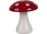 Fungo Decorativo Clayre & Eef Ø 4X4 Cm Vetro Rosso Bianco