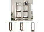 The Living Store Mensola A Muro 3 Scomparti Rovere Fumé 30X25X100 Cm Materiale In Legno