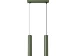 Lampada A Sospensione Lagos 2 Verde Oliva 2Xgu10 10W Acciaio 105X6X30Cm Sollux Lighting