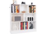 Libreria Costway Con 8 Scomparti, Scaffale In Piedi A 3 Livelli, Scaffale A Cubo, Scaffale Per Ufficio, Scaffale Portaoggetti 100 X 24 X 104 Cm (Bianco)