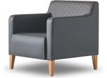 Poltrona Nero Unicolore Design Moderno Stile Studio Soggiorno