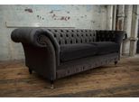Divano Di Design A 3 Posti Divano Chesterfield Imbottito Set Di Sedute In Pelle Tessile Marrone