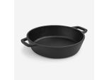 Maysternya Padella Rotonda In Ghisa Per Grigliare - ø 34 X 4 Cm - Accessori Per Barbecue - Padella Robusta Per Cucina All'aperto, Forno E Grill - Nero
